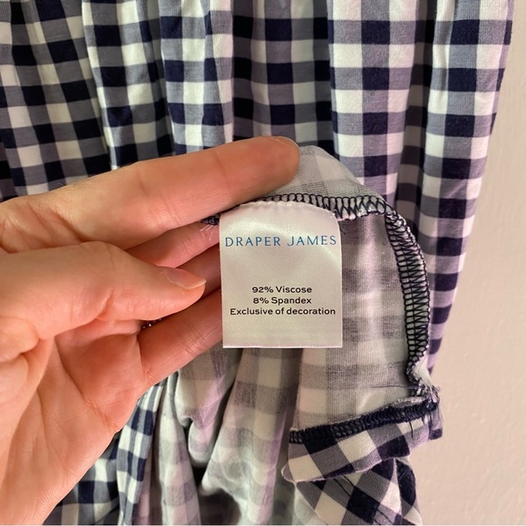 DRAPER JAMES Jo Dee Dress Nassau Navy Gingham size Small - Picture 7 of 8
